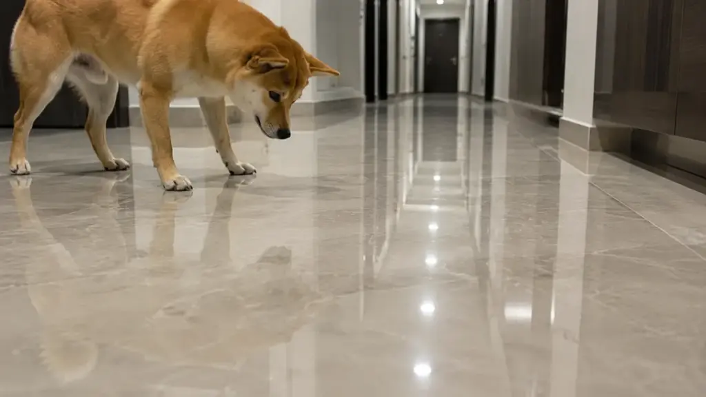 slick-modern-apartment-tile-flooring-surface-posing-slipping-risks-for-pets-during-dog-enrichment-games
