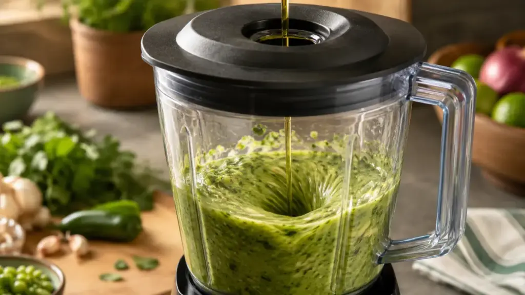 slow-stream-oil-delivery-methods-to-ensure-proper-emulsification-in-a-peruvian-green-salsa-recipe