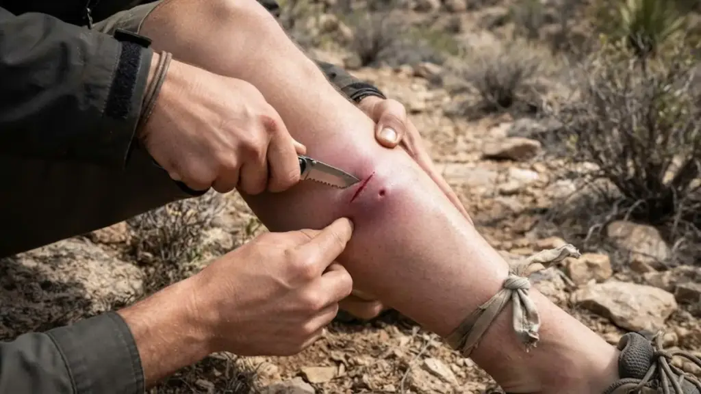 harmful-knife-incision-and-tourniquet-on-a-venomous-snake-bite