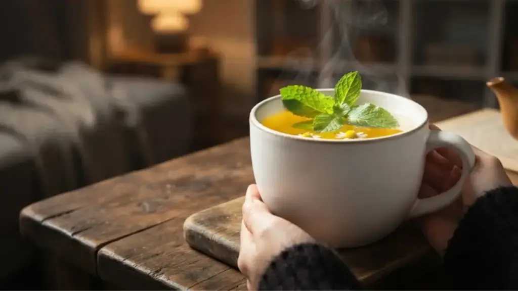 steaming-mug-of-chamomile-peppermint-tea-substituting-nightcap-alcoholic-beverages