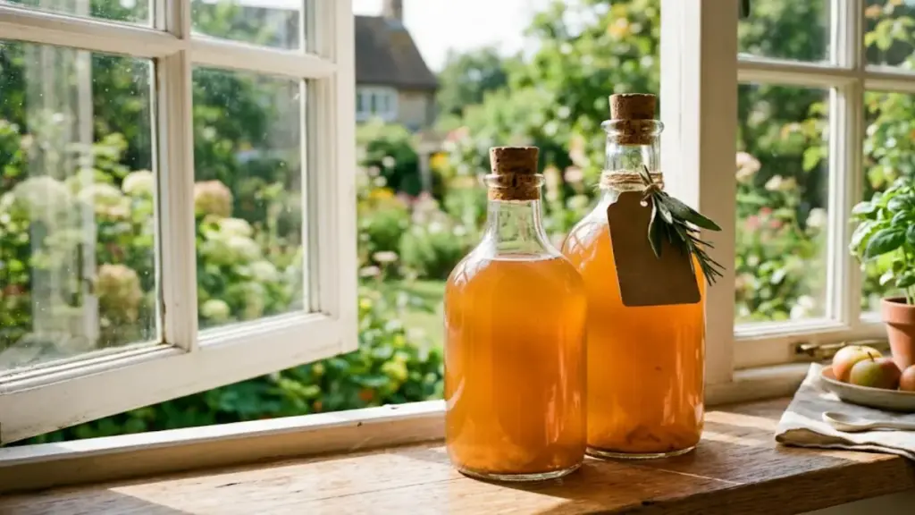 storing-completed-probiotic-solution-in-an-elegant-glass-bottle-with-cork-for-organic-apple-vinegar