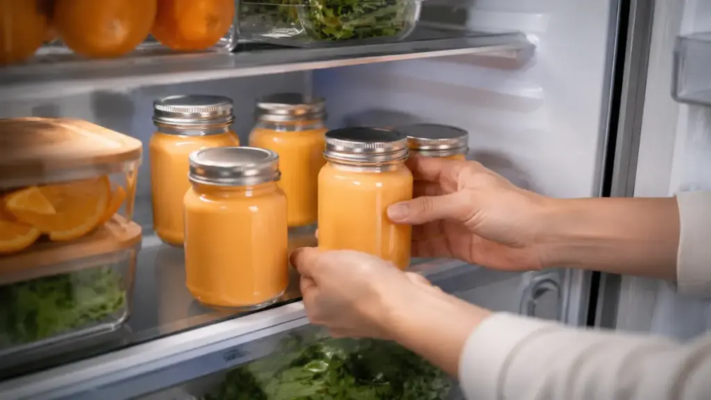 storing-fresh-beverage-syrups-neatly-inside-a-refrigerator