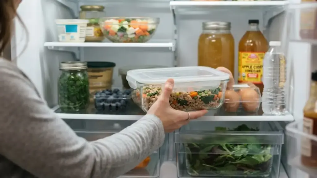 storing-fresh-dog-food-mix-in-a-glass-refrigerator-container-to-prevent-food-recalls-hazards-dog