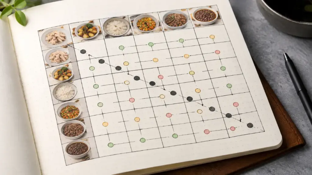 structural-leftover-menu-and-ingredient-matching-index-matrix-for-cooked-chicken-in-fridge-analysis