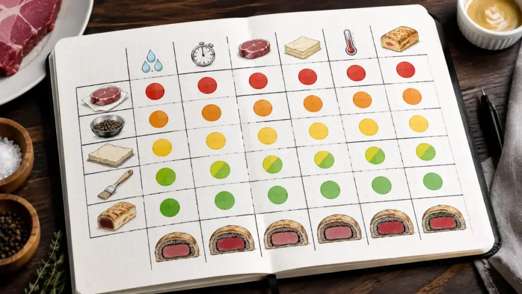 structural-moisture-barrier-and-pastry-performance-index-matrix-for-a-mini-steak-wellington-recipe-analysis
