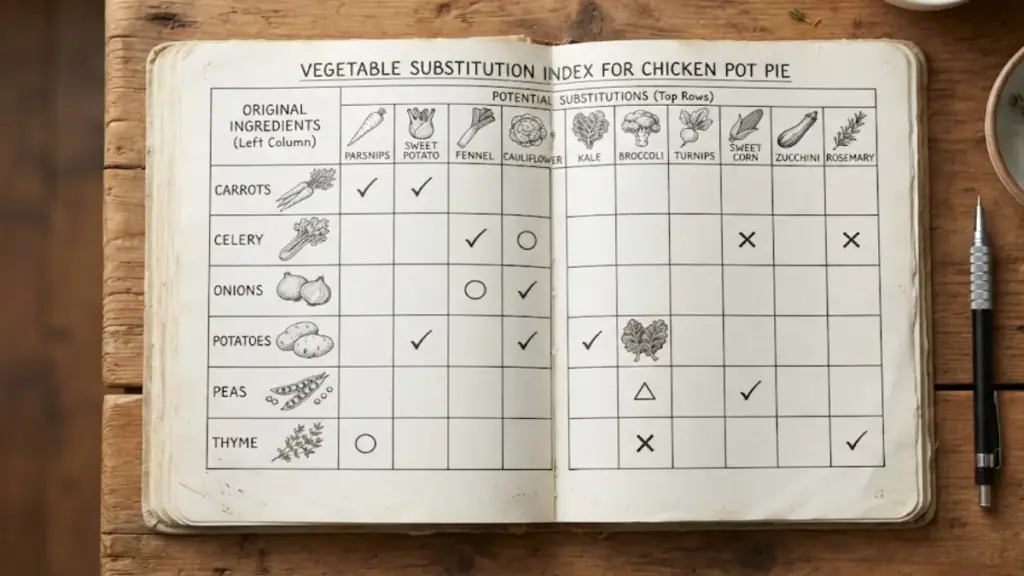 structural-vegetable-substitution-and-ingredient-matching-index-matrix-for-chicken-pot-pie-recipes-analysis