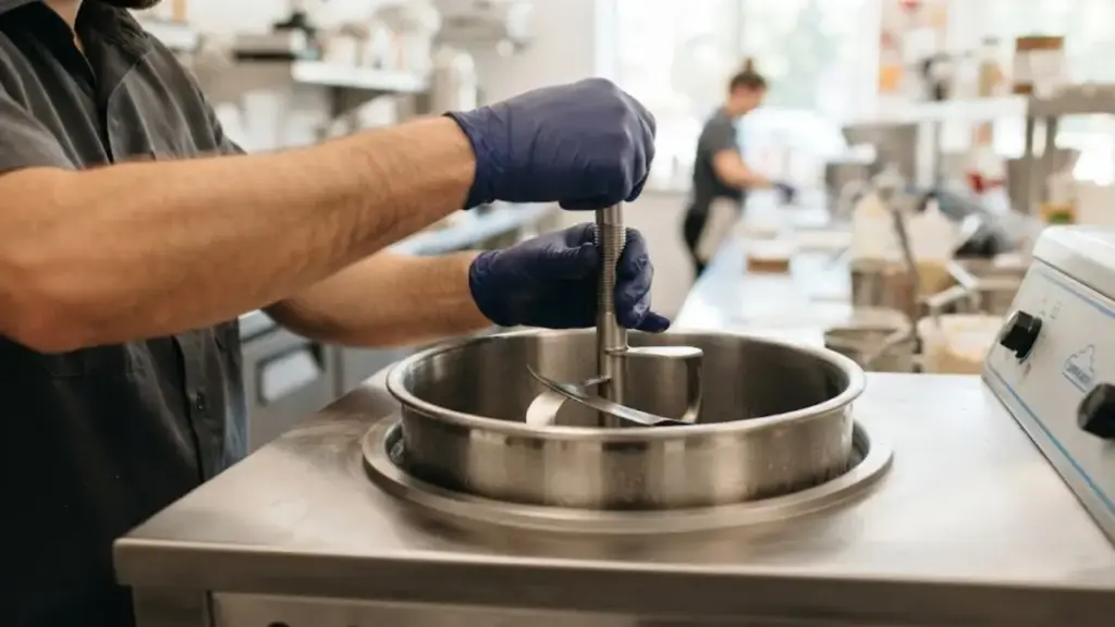 technical-assembly-of-a-stainless-steel-batch-freezer-in-a-bright-kitchen