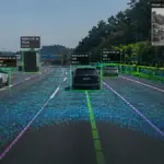 technical visualization of Level 2 autonomy sensor fusion on a highway