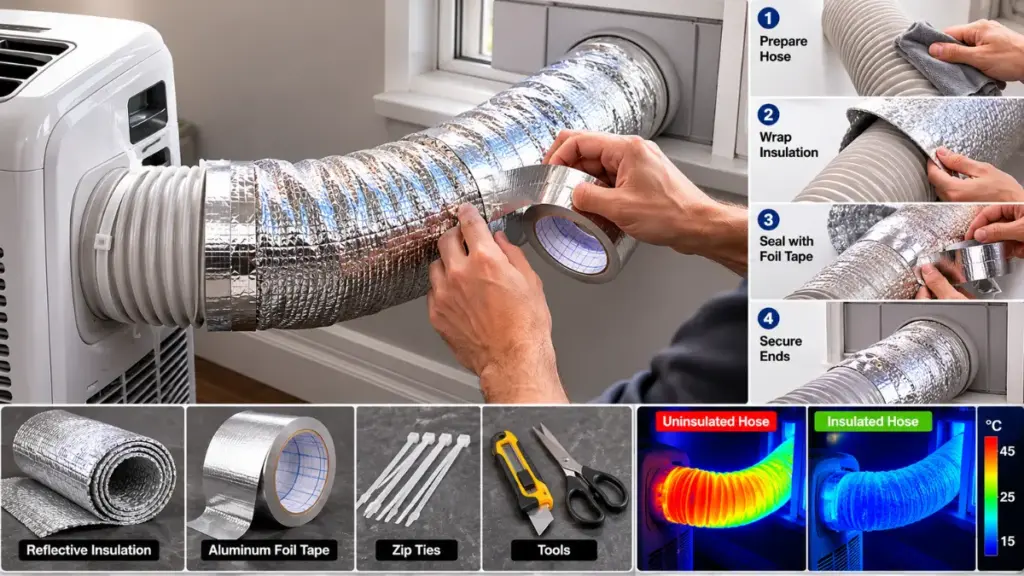   the best portable air conditioner : Insulating the vent hose of an AC portable air conditioner.