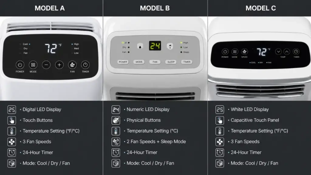  the best portable air conditioner: Product design comparison of AC portable air conditioner brands.