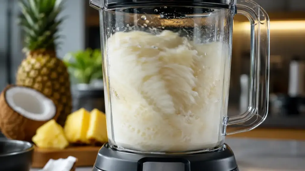 thick-tropical-coconut-cream-slush-blending-inside-a-jar-for-caloric-summer-cocktail-drinks