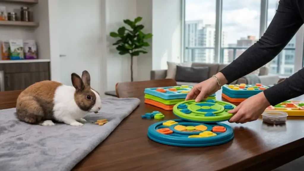 urban-canine-owner-preparing-advanced-puzzle-boards-on-a-table