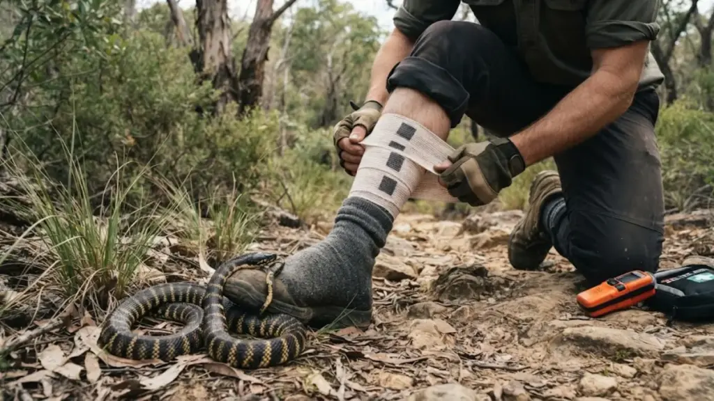 emergency-first-aid-kit-and-smartphone-photo-for-care-after-being-bitten-by-a-snake
