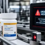 urgent allergy medication recall due to packaging errors that could trigger life threatening anaphylaxis assembly line