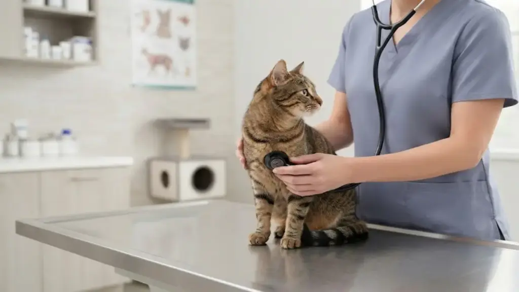 veterinarian-examining-a-healthy-cat-in-a-bright-clinic-to-support-cat-training
