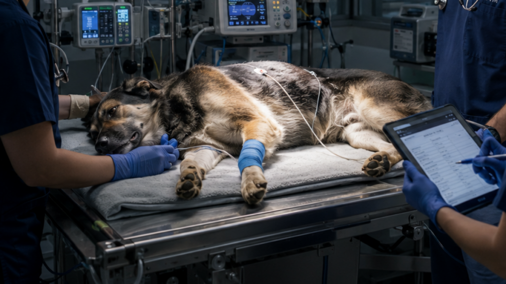 veterinary-intensive-care-unit-monitoring-abnormal-dog-body-behavior
