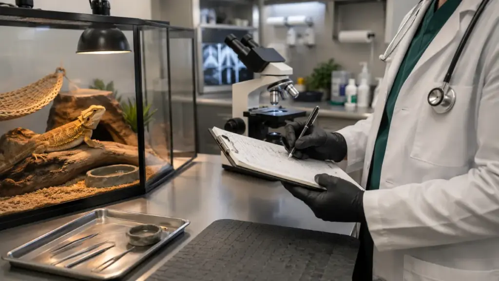 veterinary-microscopic-fecal-testing-to-identify-harmful-bearded-dragon-parasites