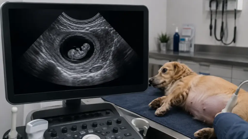 veterinary-ultrasound-imaging-to-confirm-canine-embryo-vitality