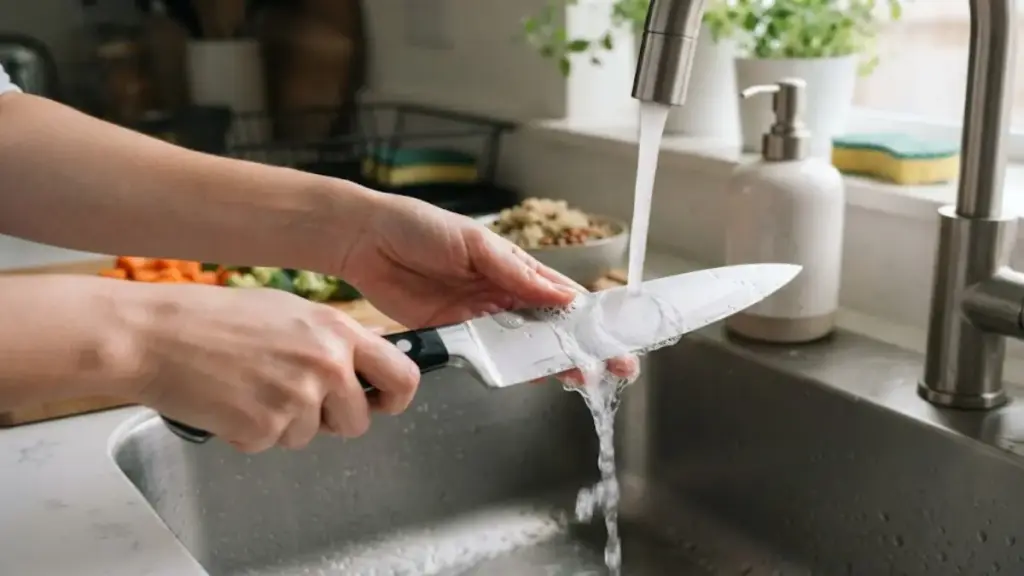 washing-a-metal-kitchen-knife-under-flowing-water