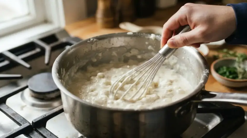 whisking-a-thick-white-gravy-sauce-inside-a-saucepan-to-restore-smoothness
