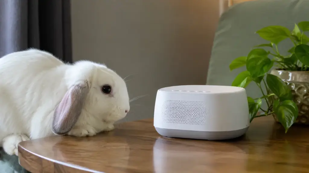 white-noise-sound-machine-running-on-a-table-to-mask-hallway-footsteps