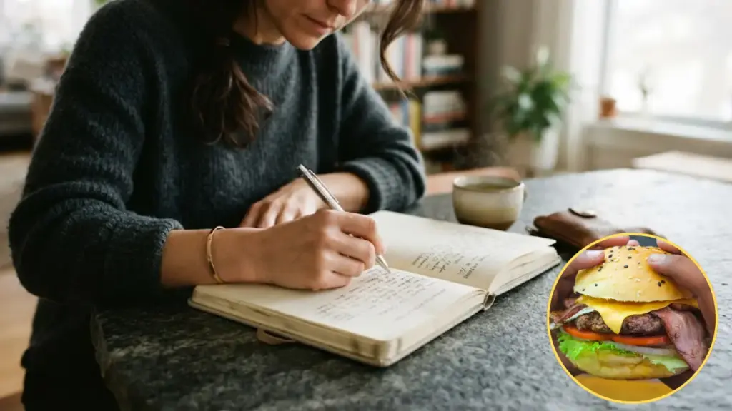 woman-writing-in-a-personal-journal-on-a-stone-table