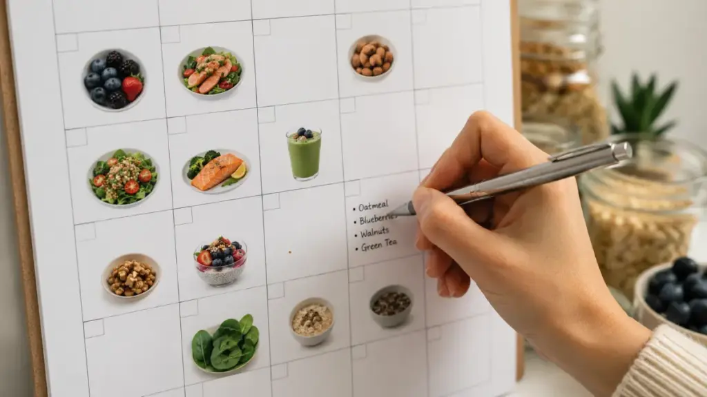 writing-a-daily-nutrition-schedule-on-a-wall-calendar