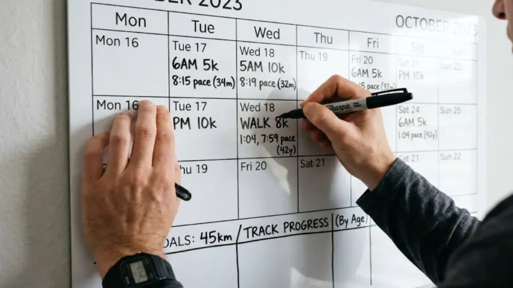 writing-a-daily-training-routine-on-a-wall-calendar-with-a-marker