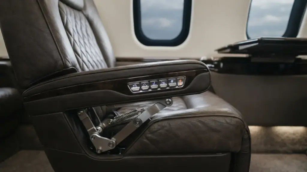 Close-up of executive seat adjustments inside the Maybach GLS cabin