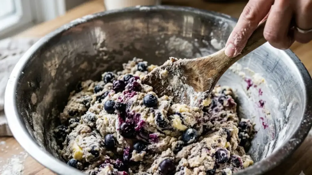 blueberry-scones-raw-dough-consistency-mixing-bowl
