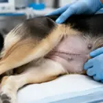 bruising after dog spaying and neutering incision checkup