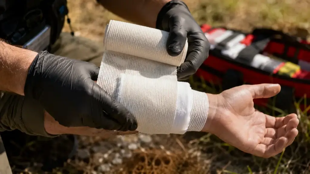 burmese-python-pressure-bandage-application-arm
