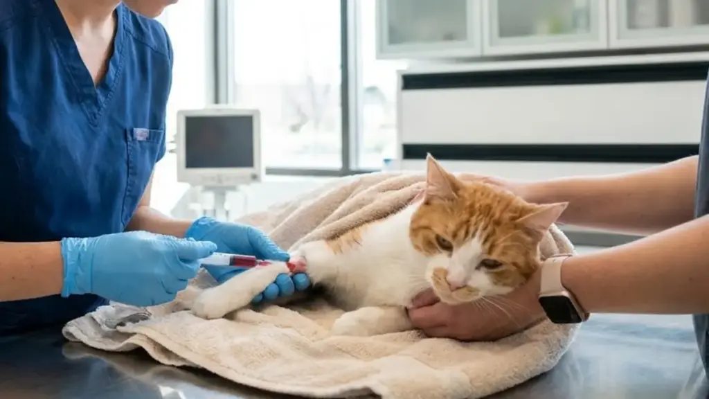 cat-bite-veterinary-blood-screening-procedure