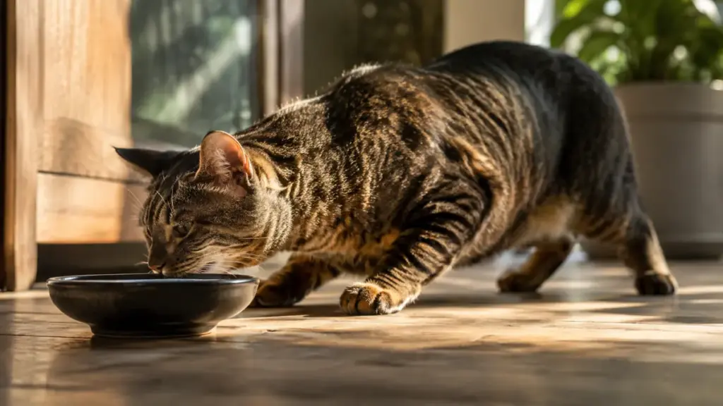 cat-strange-behaviors-cat-lowering-neck-eating