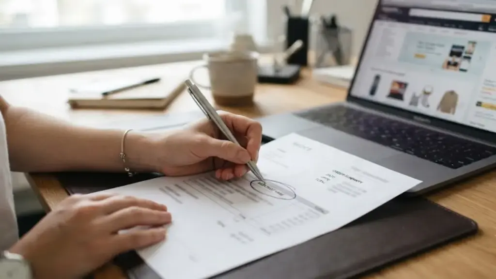 circular-ink-mark-around-seller-names-on-an-invoice