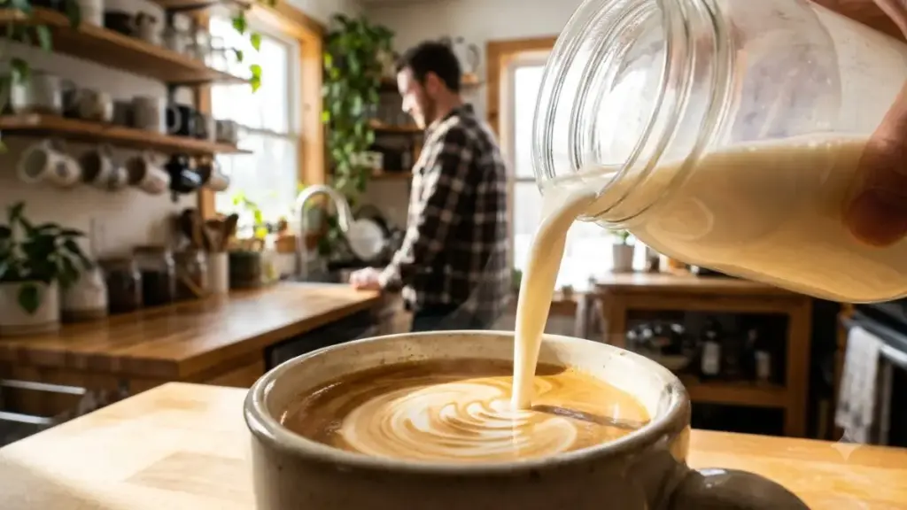 coffee-based-beverages-almond-milk-espresso-pour