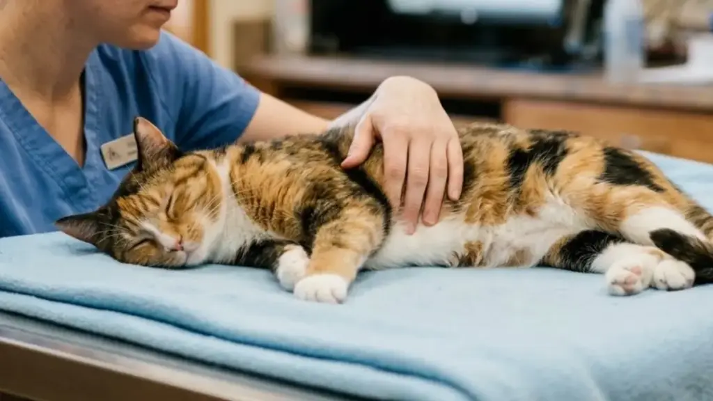 crisis-in-cats-veterinarian-checking-resting-cat