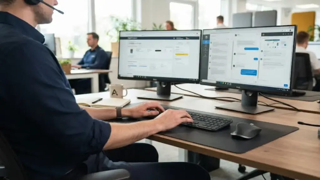 customer-service-agent-working-at-a-computer-desk