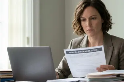 health insurance denial advocate reviewing claim rejection letter