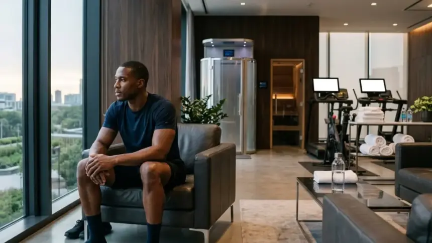 post workout recovery athlete luxury gym lounge