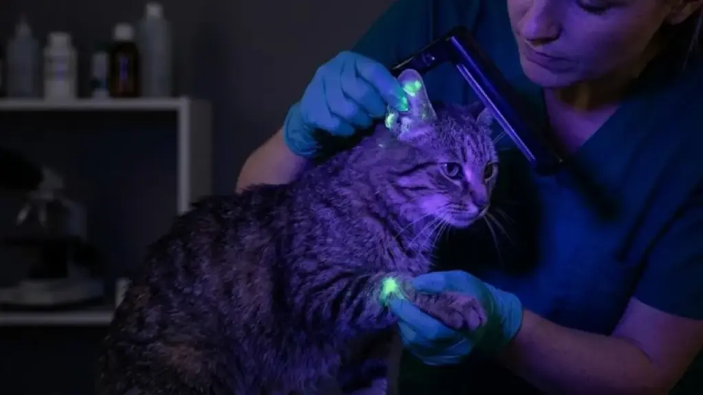 raising-a-stray-cat-ringworm-screening-woods-lamp