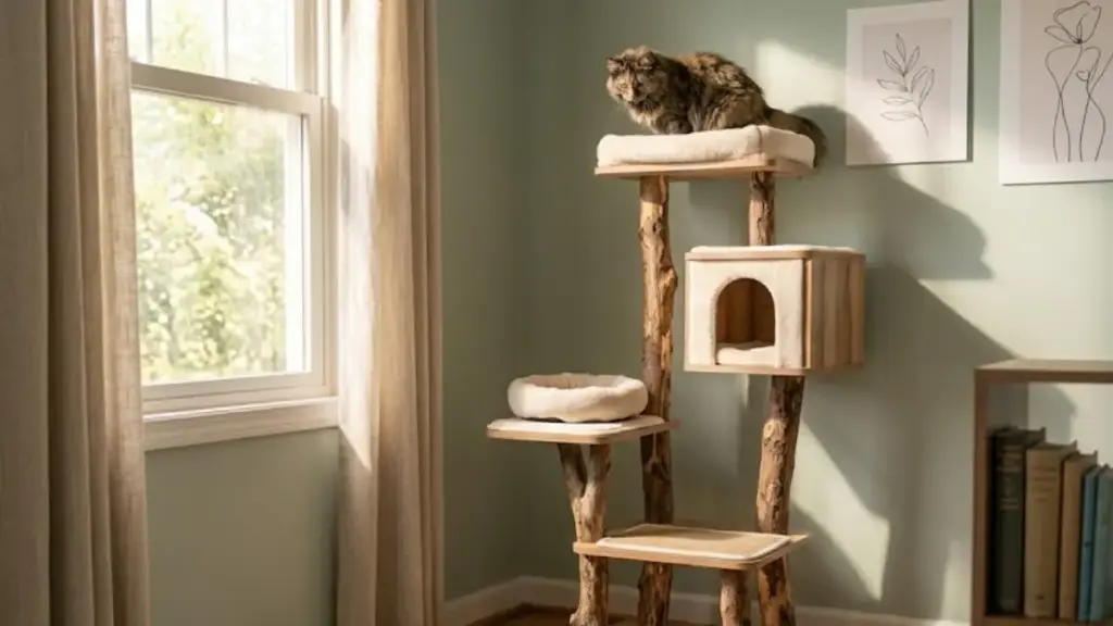 raising-a-stray-cat-vertical-cat-tree-territory