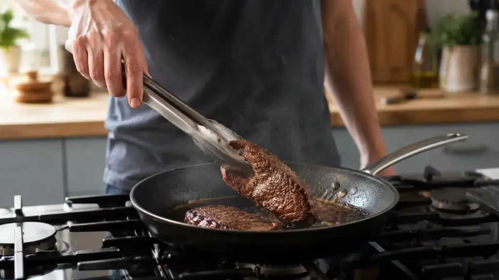 steak-cooking-mistakes-jess-pryles-pan-flipping