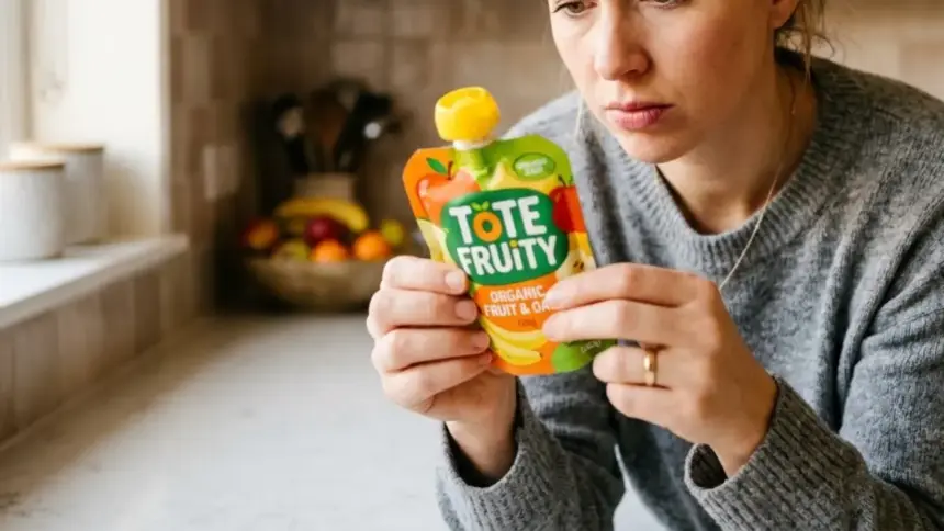 tote fruity contamination kids health checks mother inspecting pouch