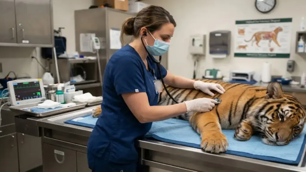 veterinarian-conducting-health-assessment-in-a-clinic-linked-to-oakland-zoo