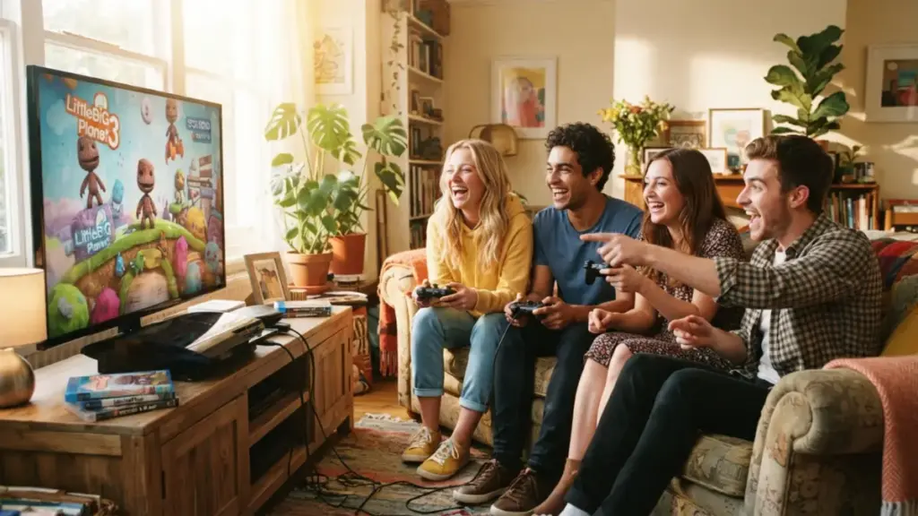 Frustrated gamer facing console error messages on a screen regarding PlayStation Store legacy access