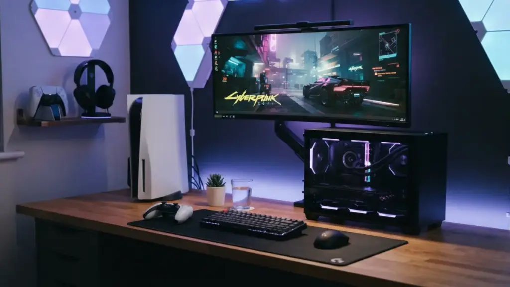 Gaming console and PC side by side evaluating PS5 Pro graphics upgrade value