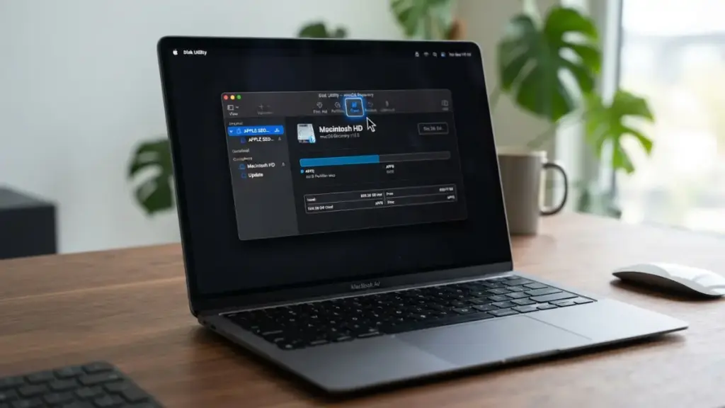 Cursor clicking Erase button Downgrading macOS
