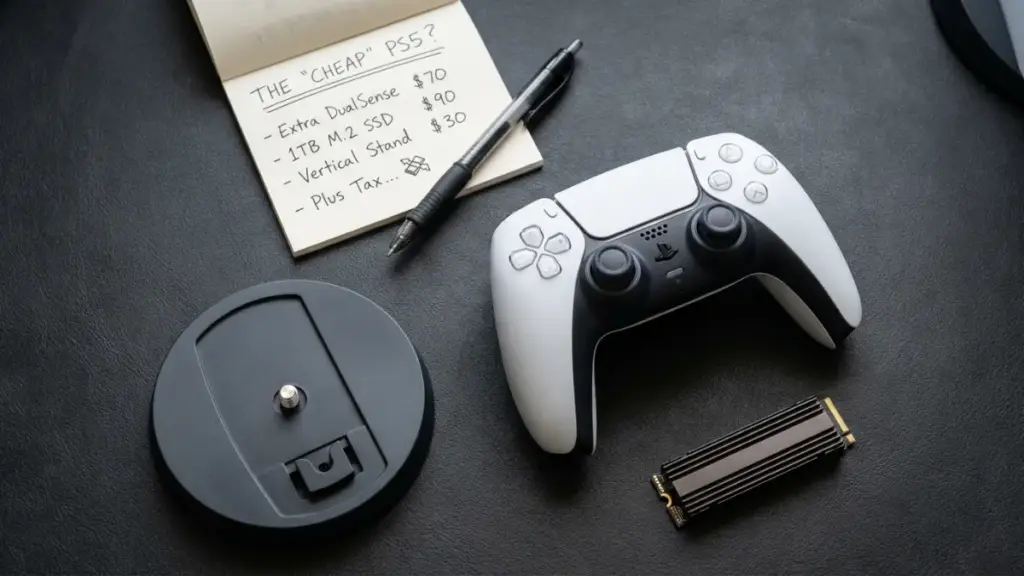 Essential accessories for a complete Recommended PS5 setup including stands and SSDs