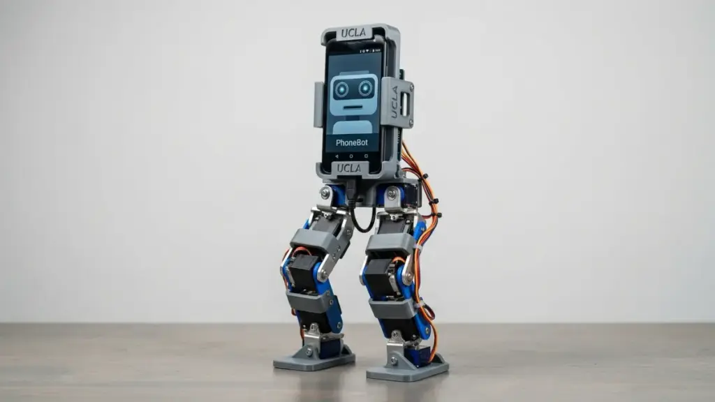 UCLAs PhoneBot an old smartphone robot with an Android phone mounted as its torso